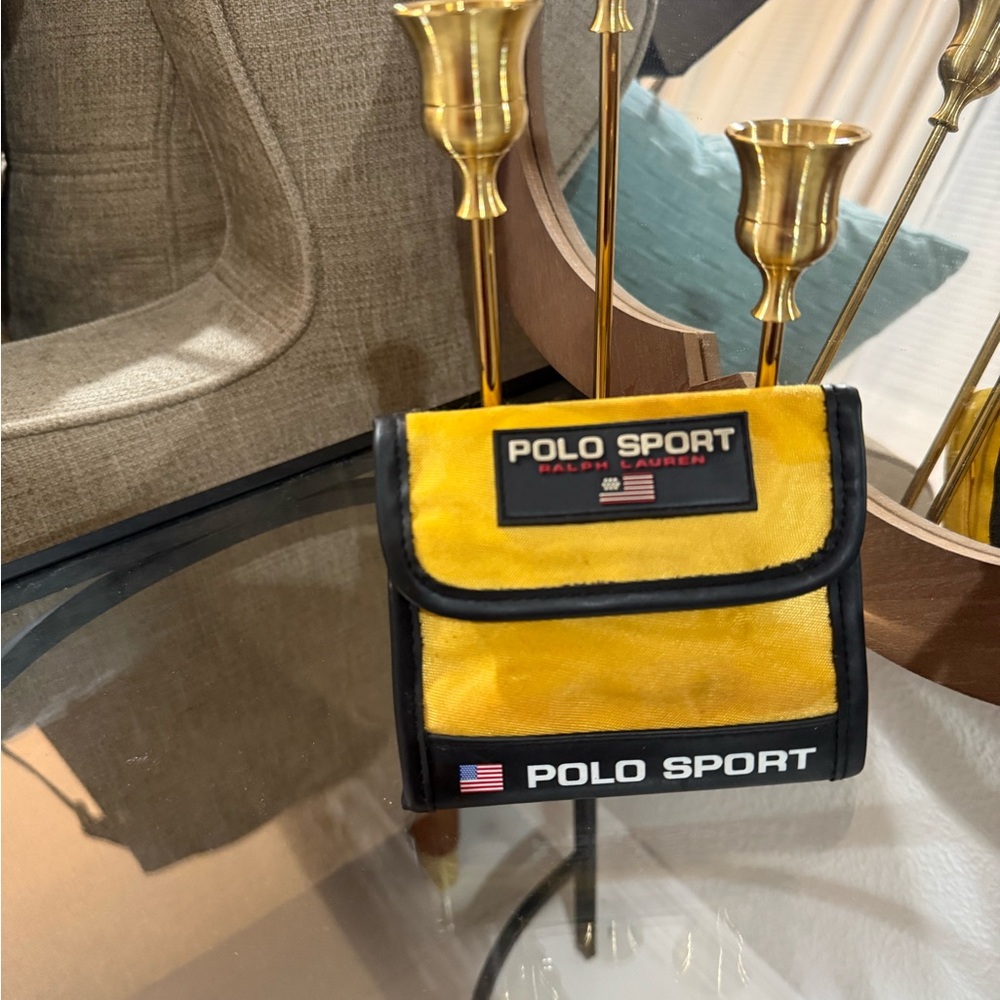 VINTAGE Polo by Ralph Lauren Yellow and Black Wallet. Purchased 1996.
